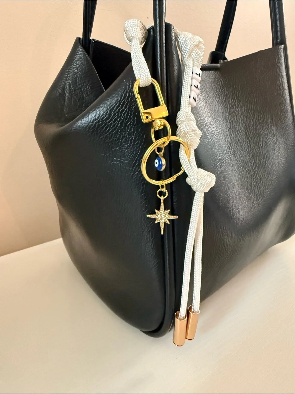 NEW 111 Angel Number Red Evil Eye North Star crystal Gold bag charm